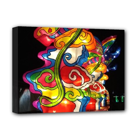 Dragon Lights Centerpiece Deluxe Canvas 16  X 12  (stretched)  by Riverwoman