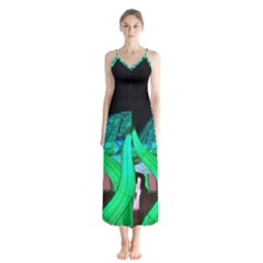 Dragon Lights Turtle Button Up Chiffon Maxi Dress by Riverwoman