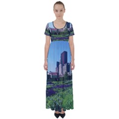 Lurie Garden Salvia River High Waist Short Sleeve Maxi Dress by Riverwoman