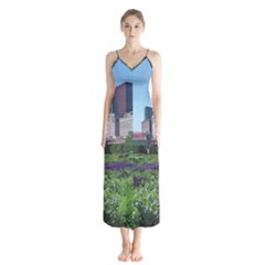 Lurie Garden Salvia River Button Up Chiffon Maxi Dress by Riverwoman