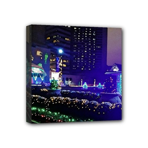 Columbus Commons Lights Mini Canvas 4  X 4  (stretched) by Riverwoman