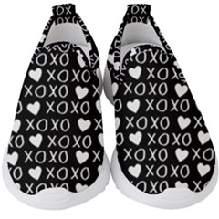 Xo Valentines Day Pattern Kids  Slip On Sneakers by Valentinaart