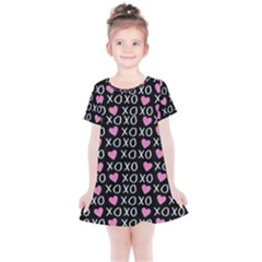 Xo Valentines Day Pattern Kids  Simple Cotton Dress by Valentinaart