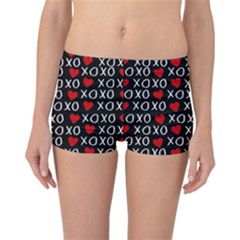 Xo Valentines Day Pattern Reversible Boyleg Bikini Bottoms by Valentinaart