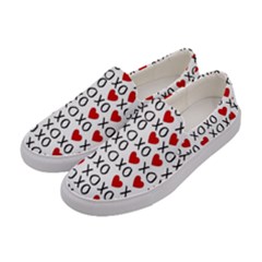 Xo Valentines Day Pattern Women s Canvas Slip Ons by Valentinaart