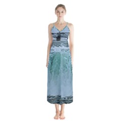 Niagara Falls Button Up Chiffon Maxi Dress by Riverwoman