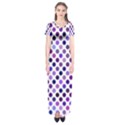 Shades Of Purple Polka Dots Short Sleeve Maxi Dress View1