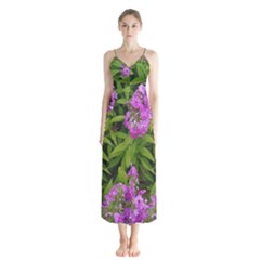 Stratford Garden Phlox Button Up Chiffon Maxi Dress by Riverwoman