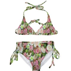 Pastel Pink Roses Kids  Classic Bikini Set by retrotoomoderndesigns