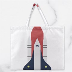 Planet Planets Rocket Shuttle Zipper Large Tote Bag by Wegoenart