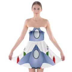 Spaceship Rocket Space Game Cosmos Strapless Bra Top Dress by Wegoenart