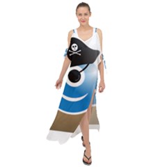 Alien One Eye Pirate Buccaneer Maxi Chiffon Cover Up Dress by Wegoenart