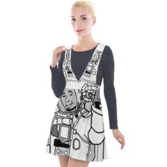 Astronaut Space Exploration Helmet Plunge Pinafore Velour Dress by Wegoenart