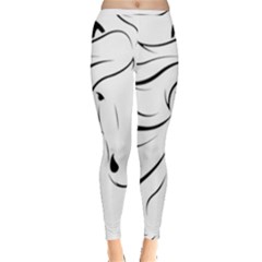 Animal Equine Face Horse Inside Out Leggings by Wegoenart