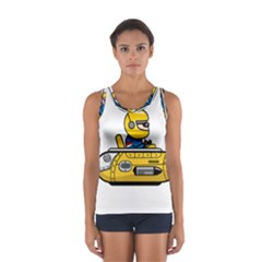 Cartoon Space Racer Galaxy Science Sport Tank Top  by Wegoenart