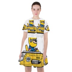 Cartoon Space Racer Galaxy Science Sailor Dress by Wegoenart