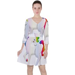 Rainbow Unicorn Unicorn Heart Ruffle Dress by Wegoenart