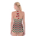 Red & Black Hearts - olive Boyleg Halter Swimsuit  View2