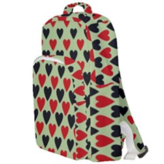 Red & Black Hearts - Olive Double Compartment Backpack by WensdaiAmbrose