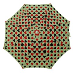 Red & Black Hearts - Olive Straight Umbrellas by WensdaiAmbrose