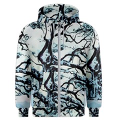 Tree Winter Blue Snow Cold Scene Men s Zipper Hoodie by Pakrebo