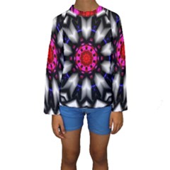 Kaleidoscope Round Metal Kids  Long Sleeve Swimwear by Pakrebo