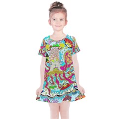 Supersonic Octopus Kids  Simple Cotton Dress by chellerayartisans