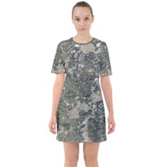 Grunge Camo Print Design Sixties Short Sleeve Mini Dress by dflcprintsclothing