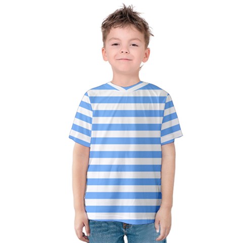 Blue Stripes Kids  Cotton Tee by snowwhitegirl