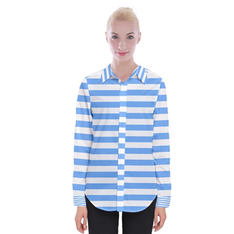 Blue Stripes Womens Long Sleeve Shirt by snowwhitegirl