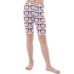 Nerdy Glasses Pink Kids  Mid Length Swim Shorts by snowwhitegirl