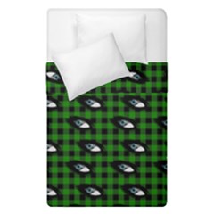 Eyes Green Plaid Duvet Cover Double Side (single Size) by snowwhitegirl