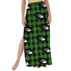 Eyes Green Plaid Maxi Chiffon Tie-up Sarong by snowwhitegirl