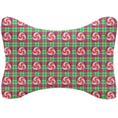 Peppermint Candy Green Plaid Seat Head Rest Cushion by snowwhitegirl