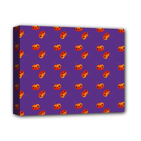 Kawaii Pumpkin Purple Deluxe Canvas 14  X 11  (stretched) by snowwhitegirl