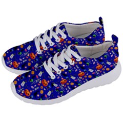 Halloween Treats Pattern Blue Men s Lightweight Sports Shoes by snowwhitegirl