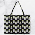 Ghost Pet Black Zipper Medium Tote Bag View1