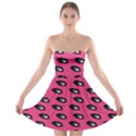 Eyes Dark Pink Strapless Bra Top Dress View1