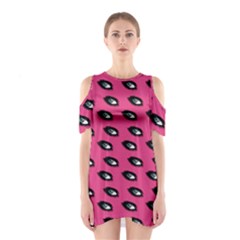 Eyes Dark Pink Shoulder Cutout One Piece Dress by snowwhitegirl