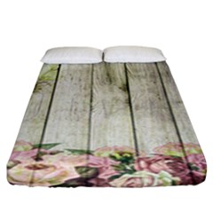 Floral Wood Wall Fitted Sheet (king Size) by snowwhitegirl