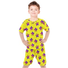 Ombre Glitter  Star Pattern Kids  Tee And Shorts Set by snowwhitegirl