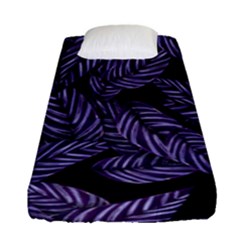 Tropical Leaves Purple Fitted Sheet (single Size) by snowwhitegirl