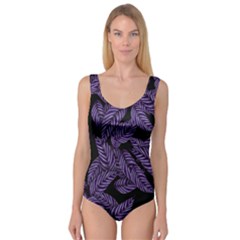 Tropical Leaves Purple Princess Tank Leotard  by snowwhitegirl