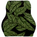 Tropical Leaves On Black Car Seat Velour Cushion  View1