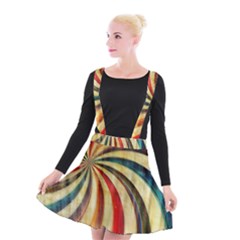 Abstract Rainbow Swirl Suspender Skater Skirt by snowwhitegirl