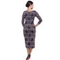 Gothic Church Pattern Quarter Sleeve Midi Velour Bodycon Dress View2