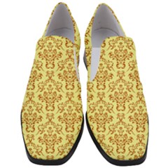 Victorian Paisley Yellow Slip On Heel Loafers by snowwhitegirl