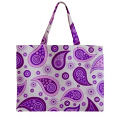 Retro Paisley Purple Zipper Mini Tote Bag by snowwhitegirl