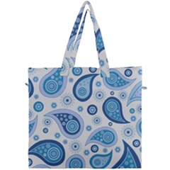 Retro Paisley Blue Canvas Travel Bag by snowwhitegirl