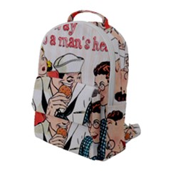 Retro Sailor Eating Cookie Flap Pocket Backpack (large) by snowwhitegirl